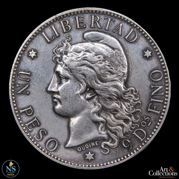 Argentina 1 Peso (Patacon) 1882 km#29 cj#13.1.4 Plata 0,900