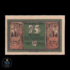 Darlingerode (Municipio) Provincia Prusiana de Sajonia - Rep de Weimar 75 pfenning 1921 unc