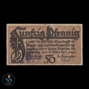 Mayen (Provincia Prusiana del Rin) Rep. de Weimar 50 pfennig 1919 unc