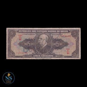 Brasil 5 cruzeiros P#142 1950 FIRMADO A MANO F