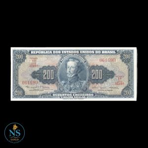 Brasil 200 cruzeiros P#171c 1965 aunc