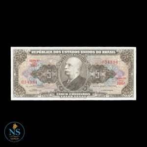 Brasil 5 cruzeiros P#176d 1964 unc