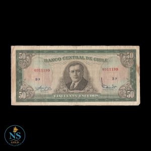 Chile 50 escudos P#140a(2) 1964/67 circu