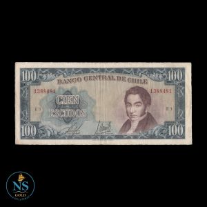 Chile 100 escudos P#141a (2-2) 1971/79 circu
