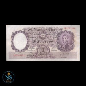 Argentina 1000 pesos COL#527c BOT#2136 1954 XF--