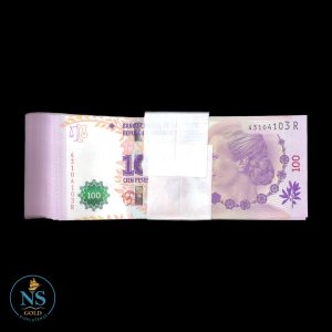 Argentina 100 pesos COL#819c BATT-MAD#T100-24 BOT#4324 (2015) fajo de 100 billetes serie R unc