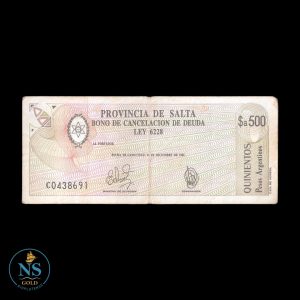 Salta 500 pesos argentinos 1985 EC#002 circu