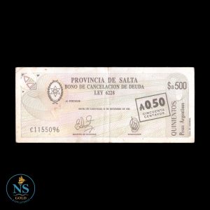 Salta 0.50 australes s/500 pesos Argentinos Dec:1605 EC#007 F