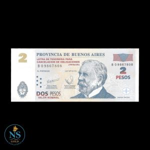 Buenos Aires 2 pesos (Patacon) 2002 serie B EC#213 XF++