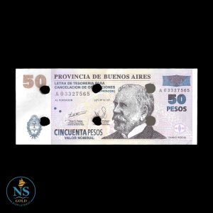 Buenos Aires 50 pesos cancelado EC#223C (con 6 orificios) 2001