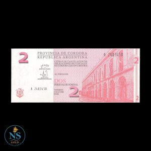 Cordoba 2 pesos serie A 2001 UNC EC#280