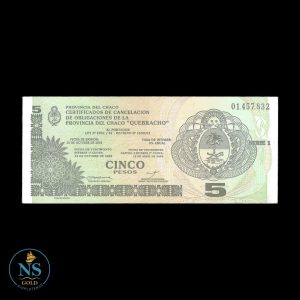 Chaco 5 pesos 2001 (QUEBRACHO) EC#245 AUNC