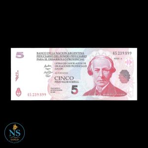 Lecop 5 pesos 2001 EC#203M (MODIFICATORIOS) UNC