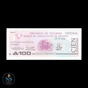 Tucuman 100 australes Dec:1980/3 1991 unc EC#121