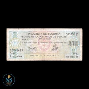 Tucuman 10 australes Dec:475/3 1988 circu EC#112