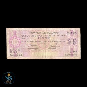 Tucuman 5 australes 1987 Dec:2404/3 F EC#104