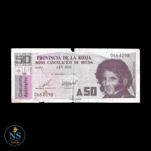La Rioja 50 australes Dec:326/89 1989 circu EC#041