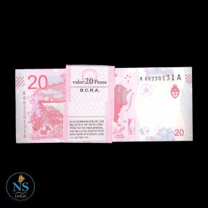 Argentina 20 pesos COL#822R BATT-MAD#A20-03 REPOSICION (2017) fajo de 100 billetes unc