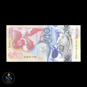 Caribe del Este 2 dolar P#W61 2023 40 Aniv. del Banco Central del Caribe del Este