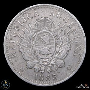Argentina 50 centavos 1883 (3 separado) cj#17.3 Plata 0.900